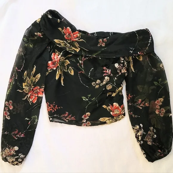 NWOT!ASTR The Label Anthro Reign Floral Print Women's Off The Shoulder Top Small - Picture 16 of 17